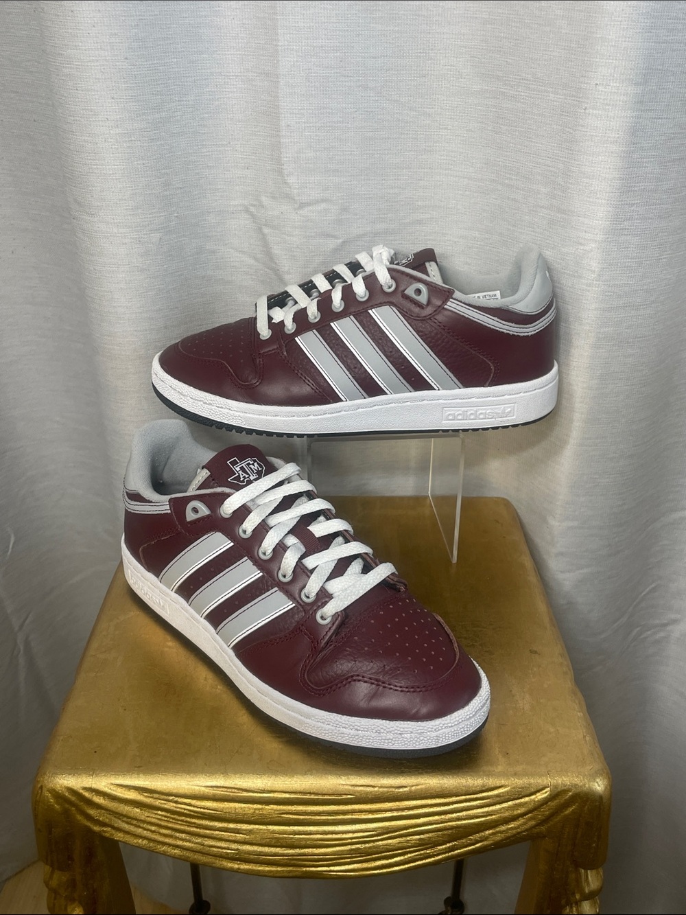 adidas Texas A&M Maroon & White Low-Top Sneakers